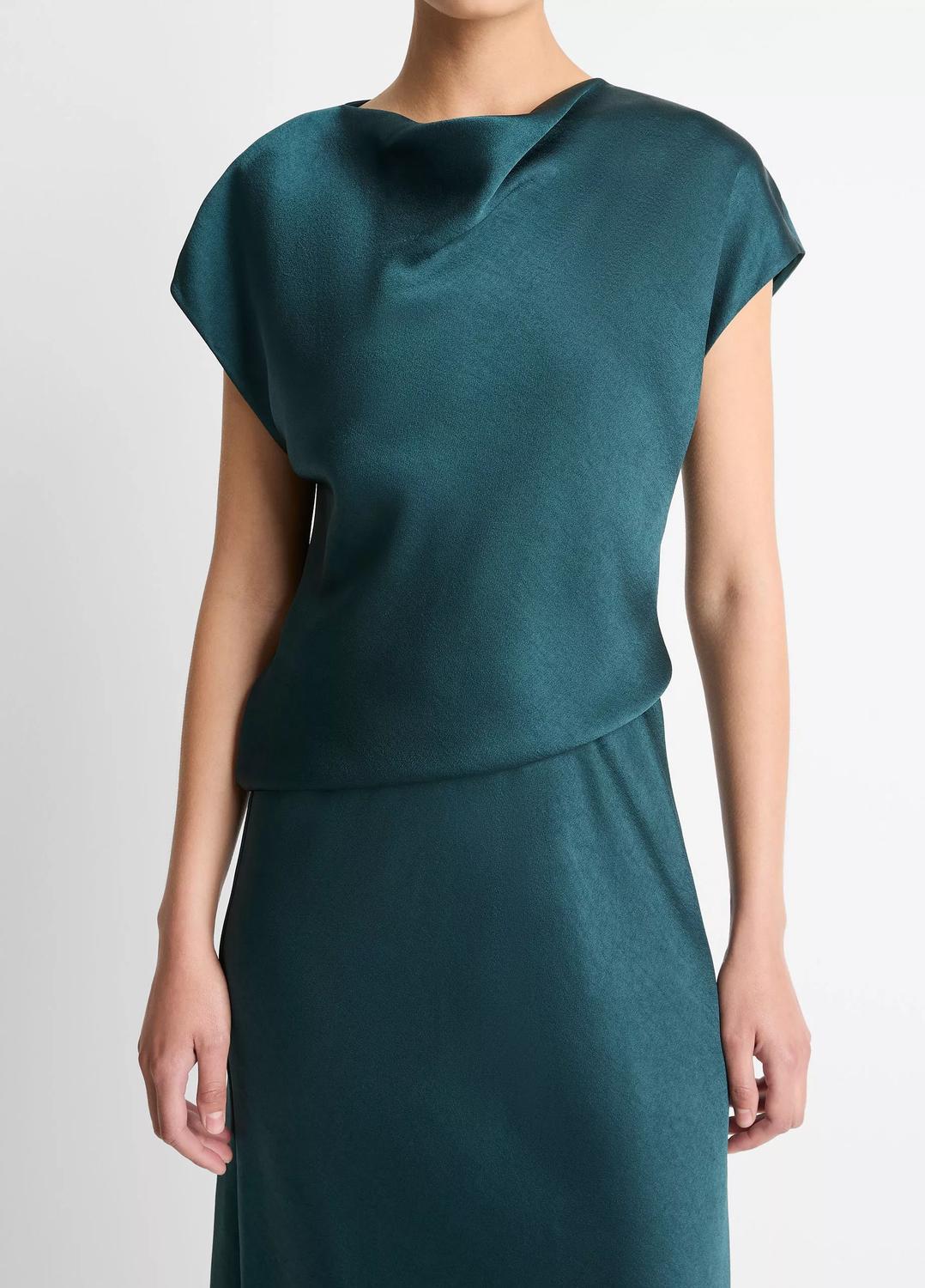 Vince - Draped Satin Cowl-neck Maxi Dress