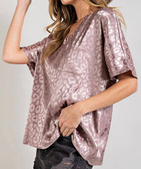 Ee:Some - Lindsay Flowy V-neck Animal Print Top