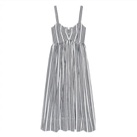 THE GREAT. Women's The Reyes Dress in parchment stripe - women's dress - view 4