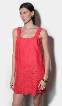 Greyline - Kallie Linen Blend Embroidered Mini Dress