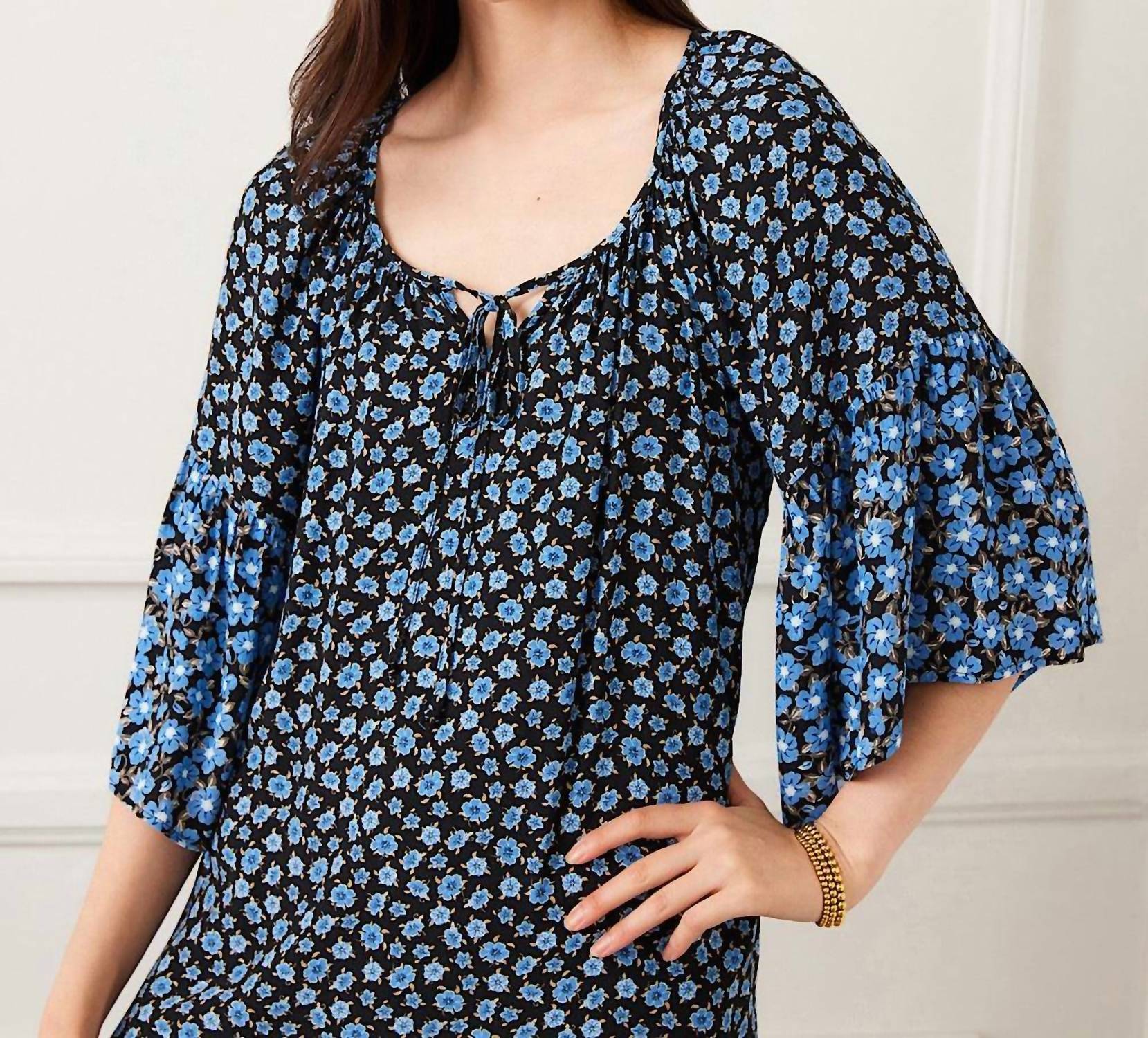 Karen Kane - Contrast Ruffle Hem Mini Dress