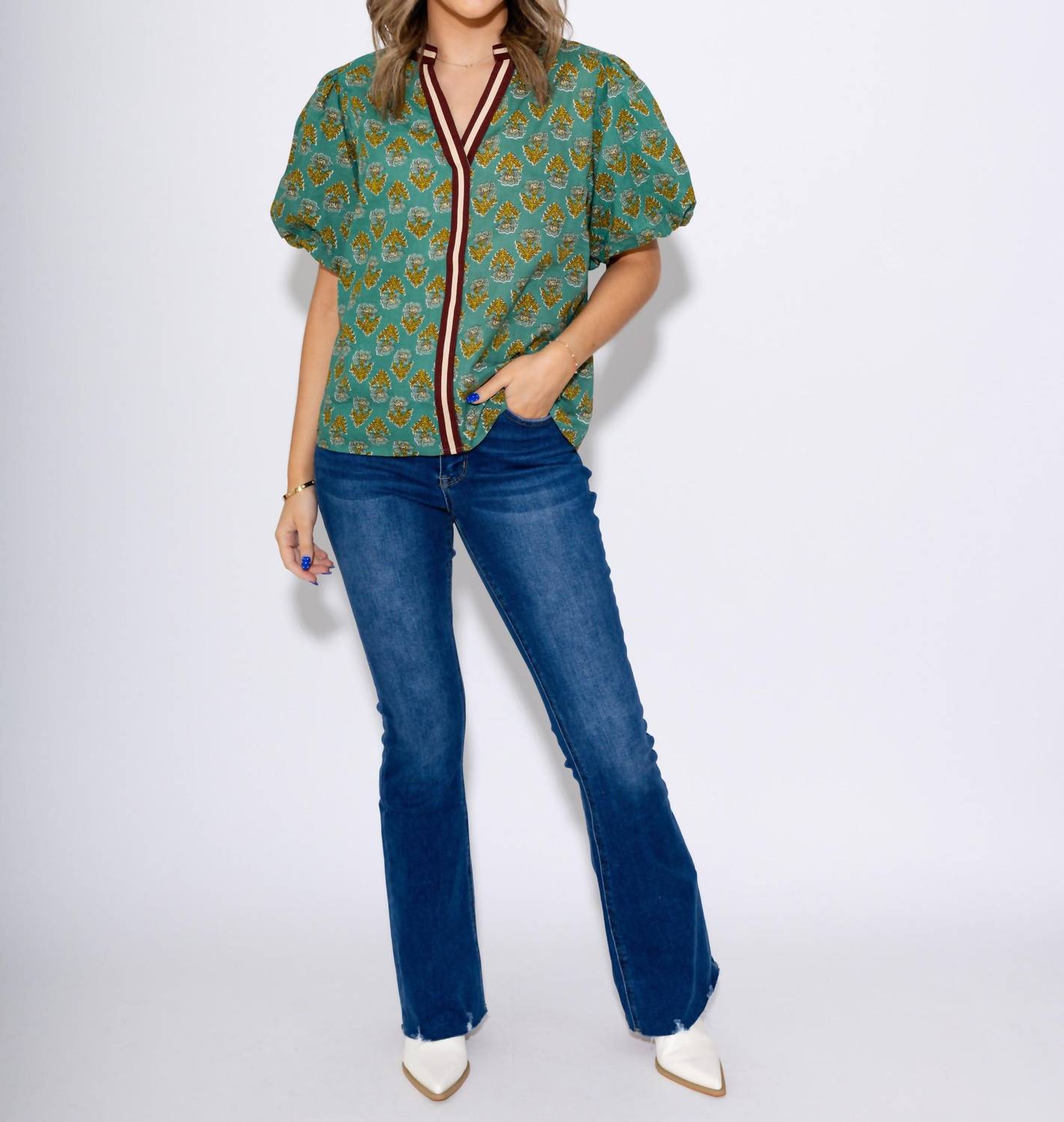 Thml - Floral Puff Sleeve Top