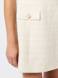 FRENCH CONNECTION Structured Tweed Mini Dress in ecru - women's dress