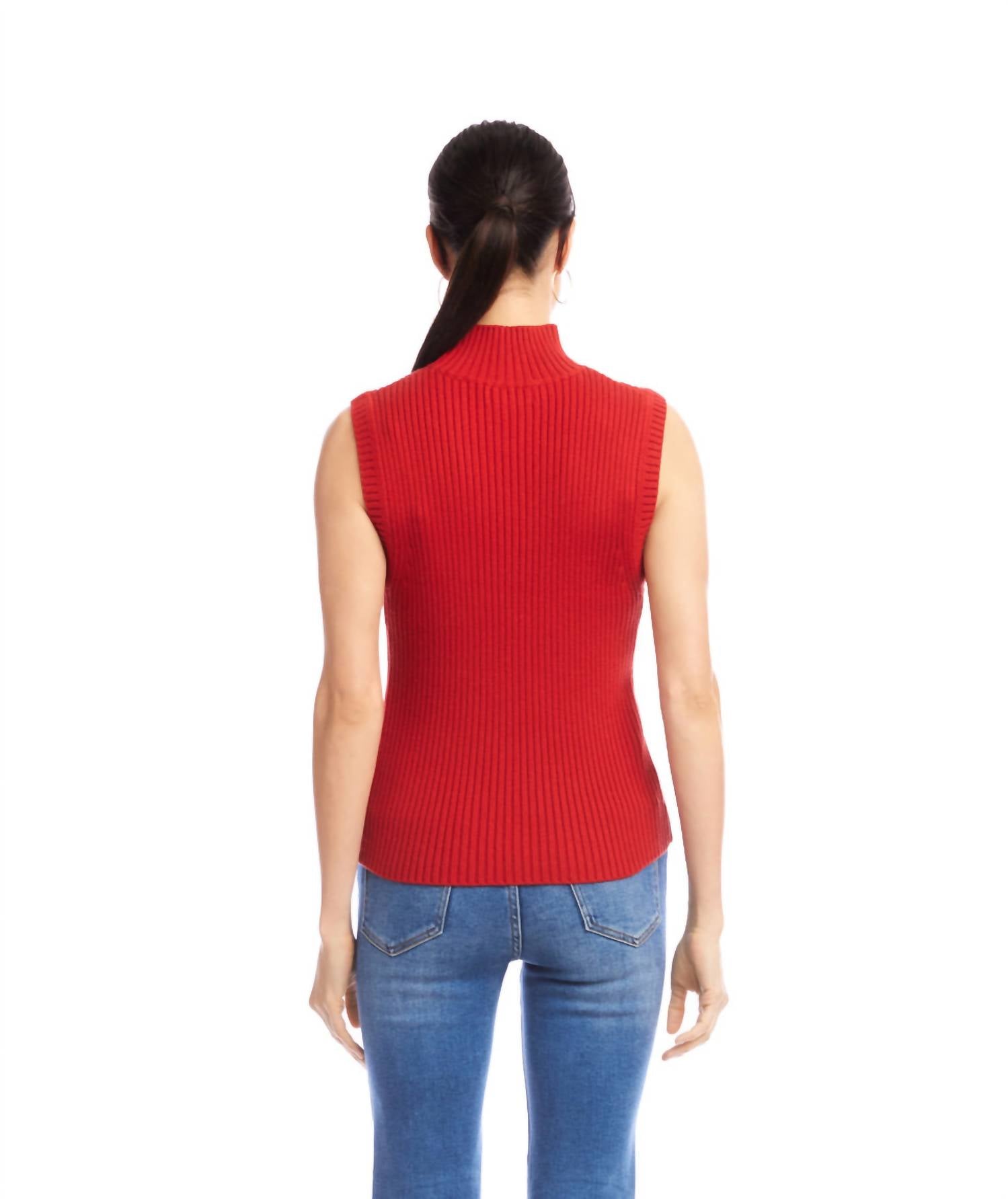 Karen Kane - Ribbed Turtleneck Sweater Tank Top