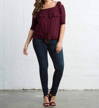 Kiyonna - Kelsey Off Shoulder Flounce Top