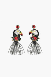 America & Beyond - Women's Toucan Beaded Earrings