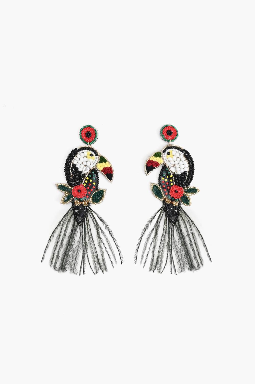 America & Beyond - Women's Toucan Beaded Earrings