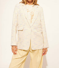 JOHN + JENN Elio Coastal Tweed Jacket in cream - women's jacket - view 4