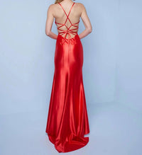 Splash Prom - Lace-up Back Maxi Dress