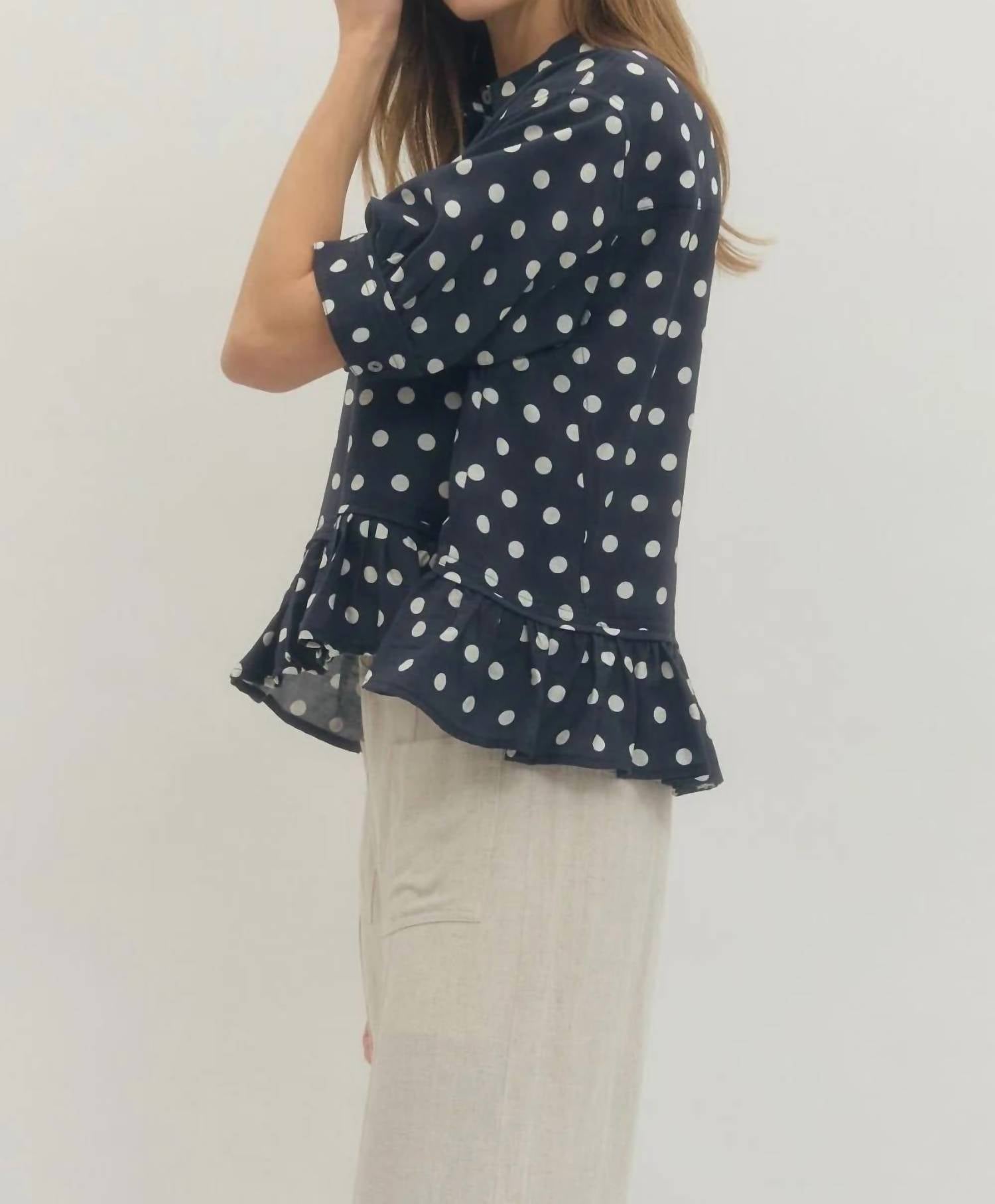 Entro - Timeless Charm Polka Dot Blouse
