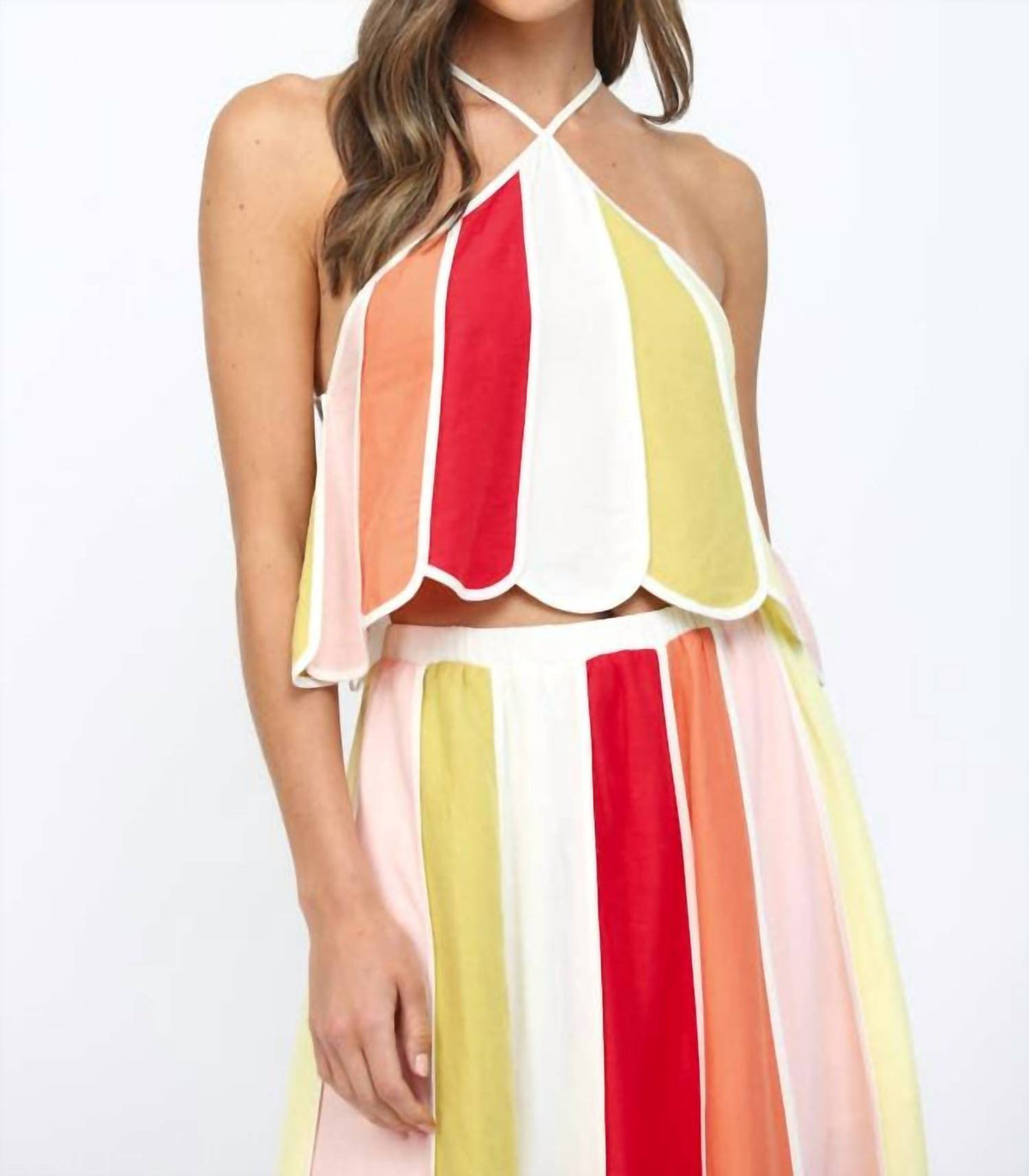 Fate - Color Block Halter Top