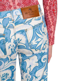 Etro - Printed Denim Straight-leg Jeans