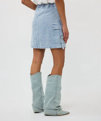 Esqualo - Dania Distressed Jean Skirt