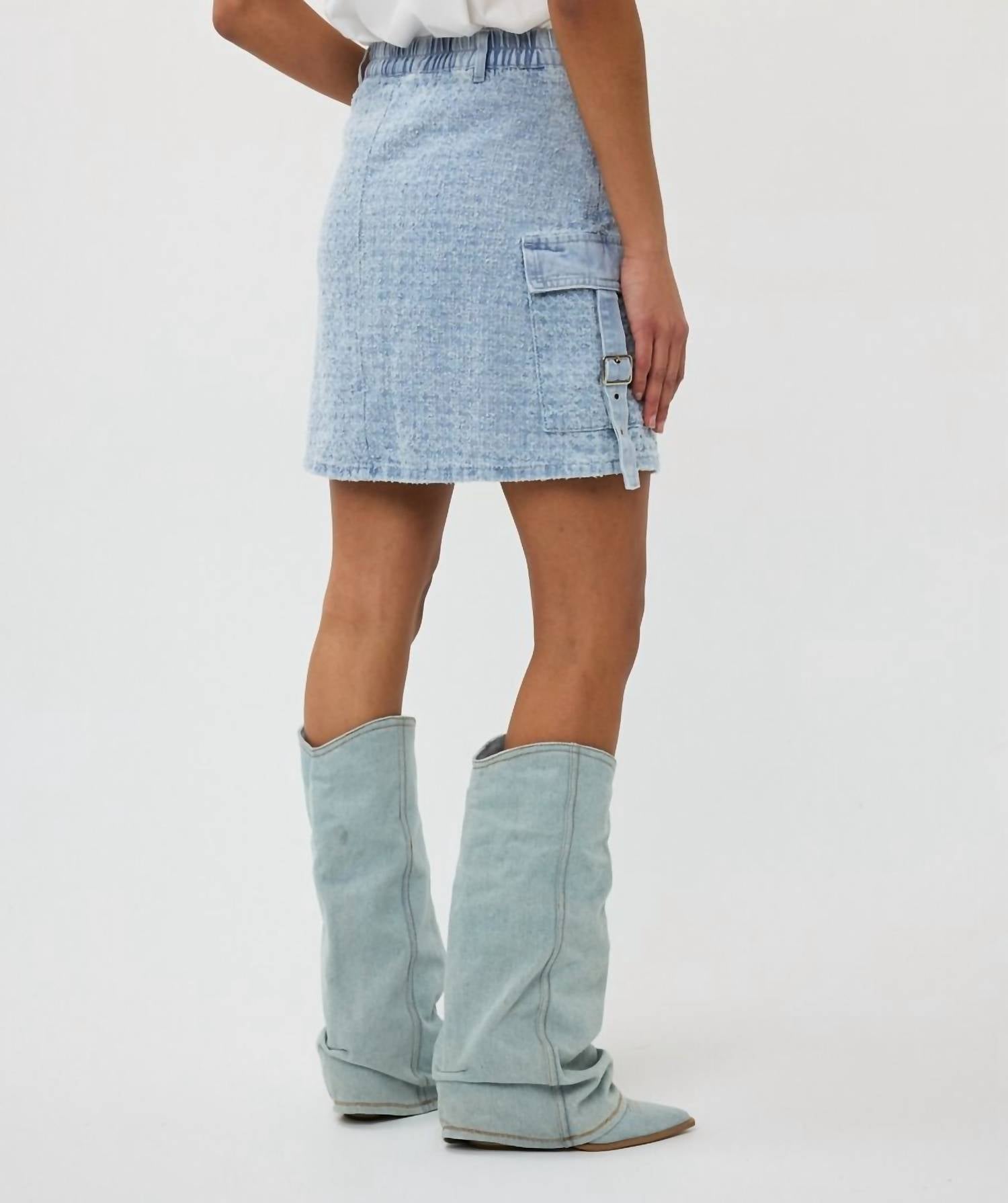 Esqualo - Dania Distressed Jean Skirt