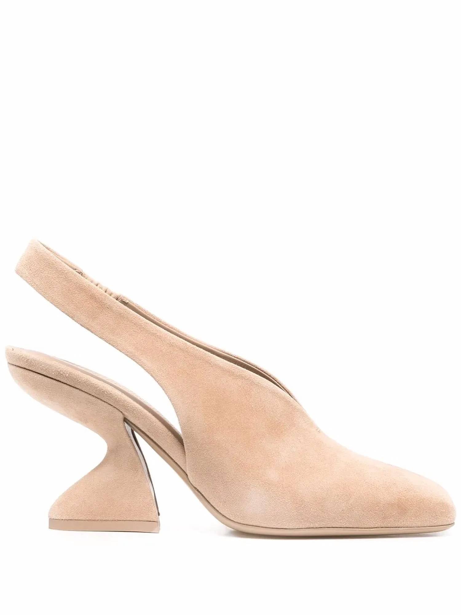 Salvatore Ferragamo Women's F-heel 100mm Slingback Pumps in beige - women's heels - view 174