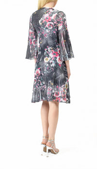 Komarov - Chiffon Dress With Split Sleeve