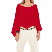 Oh My Gauze! Vanna Boatneck Top in crimson - women's blouse