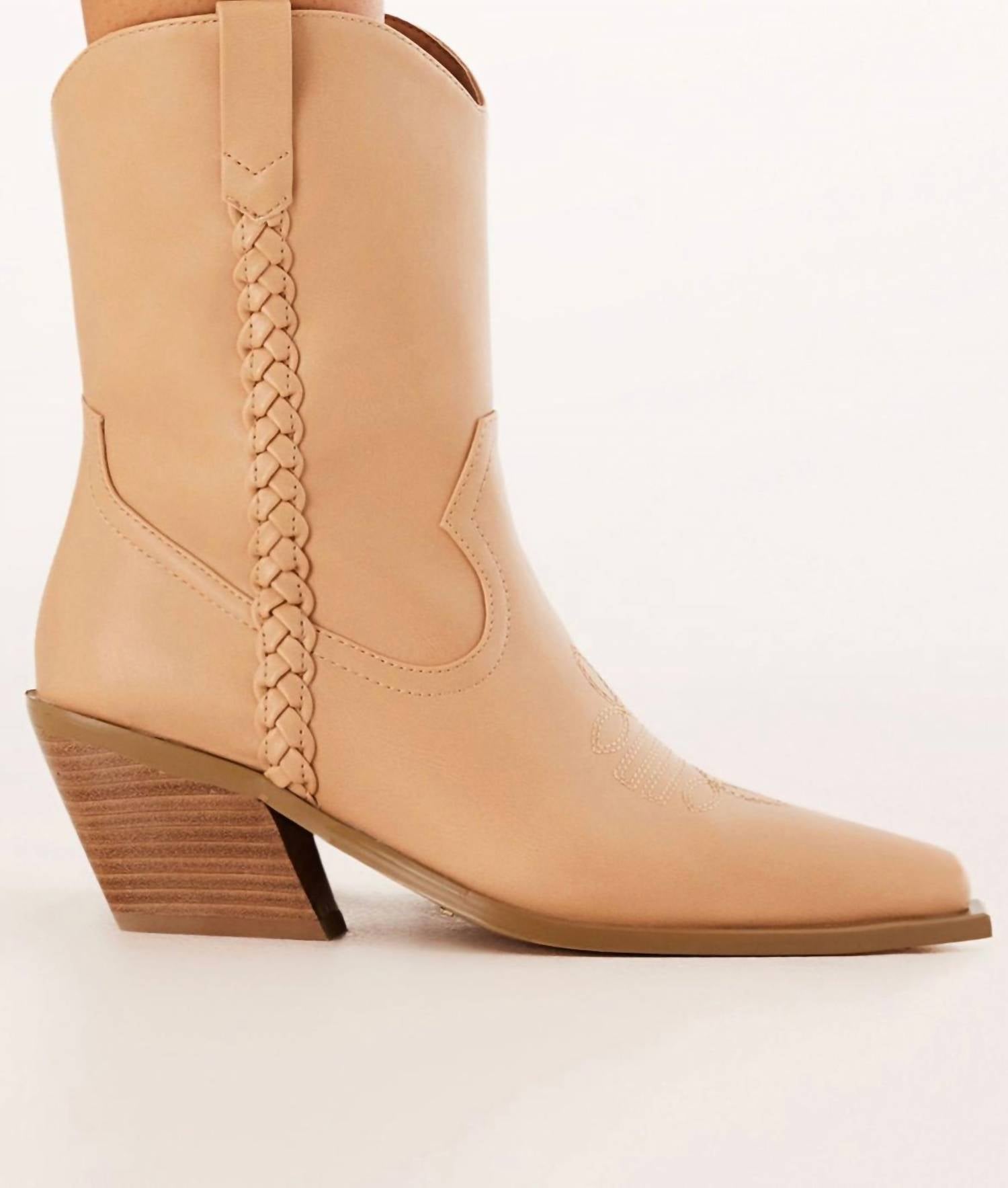 BiLLiNi Women's Ellenora Western Booties in desert - women's shoe - detail view