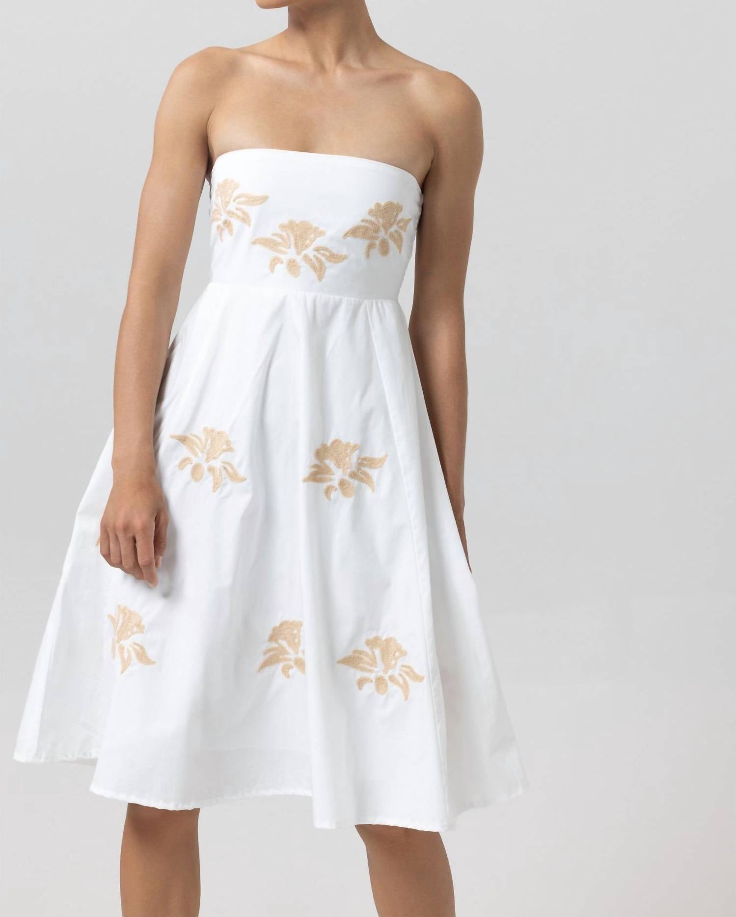 Lusana - Zayn Embroidered Poplin Dress