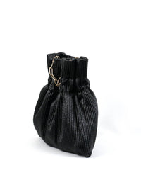 Street Level - Women's Ribbed Mini Evening Bag With Chain