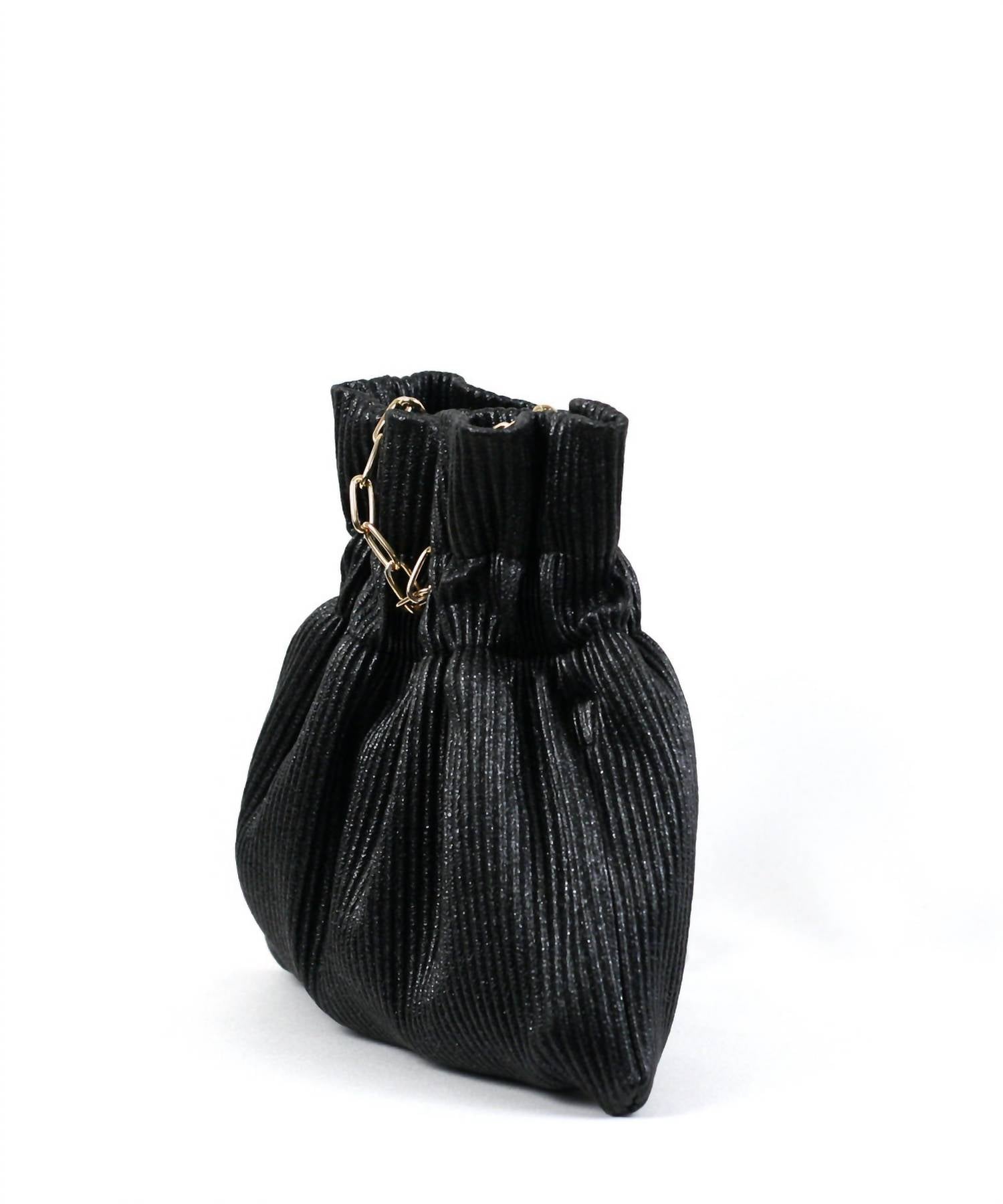Street Level - Women's Ribbed Mini Evening Bag With Chain