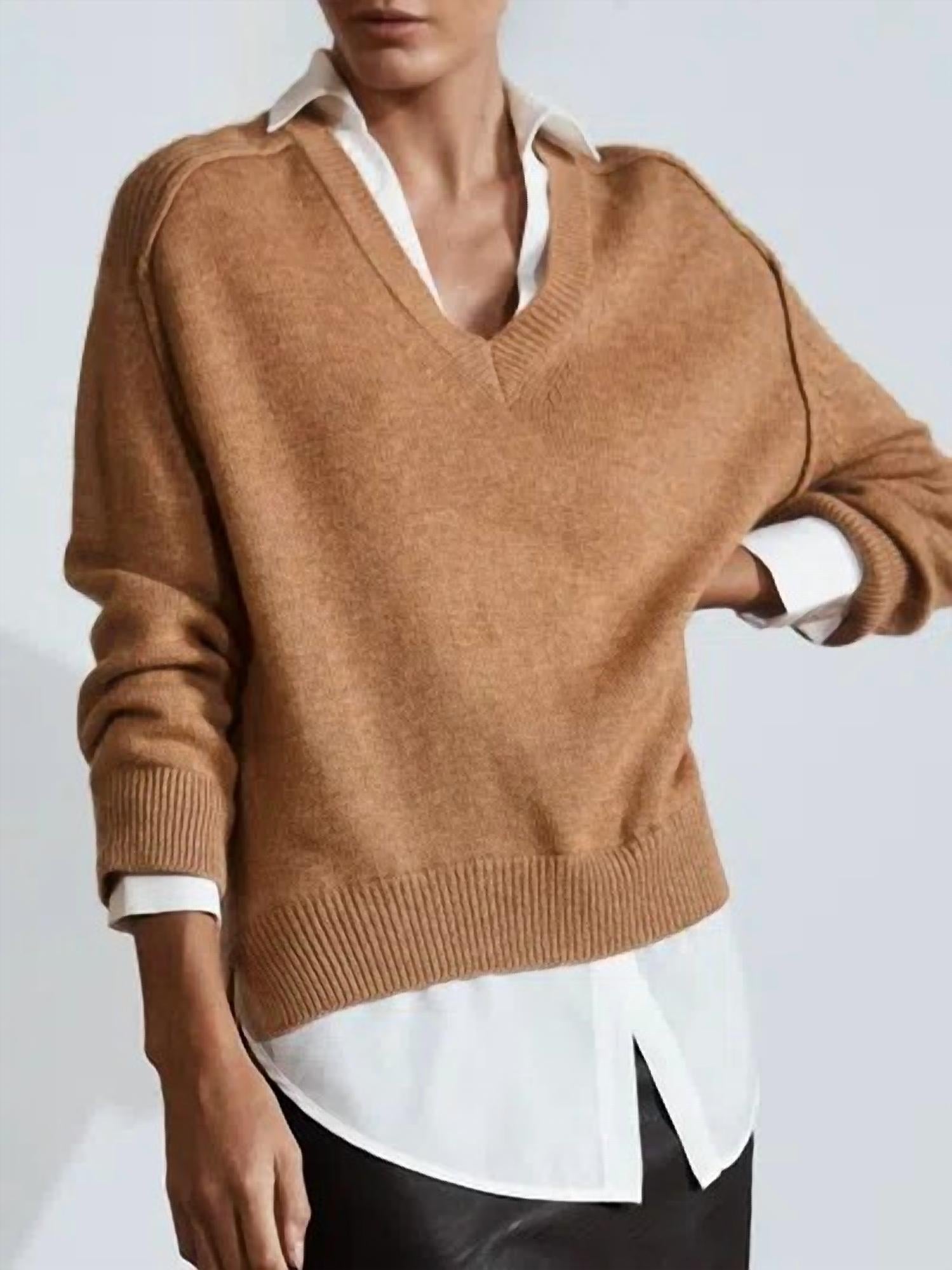 Brochu Walker - V-NECK LAYERED PULLOVER
