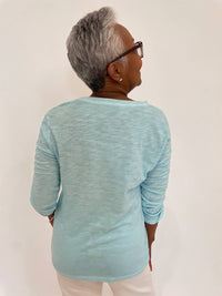 Elliott Lauren - Hannah Crew Neck Ruched Sleeve Tee