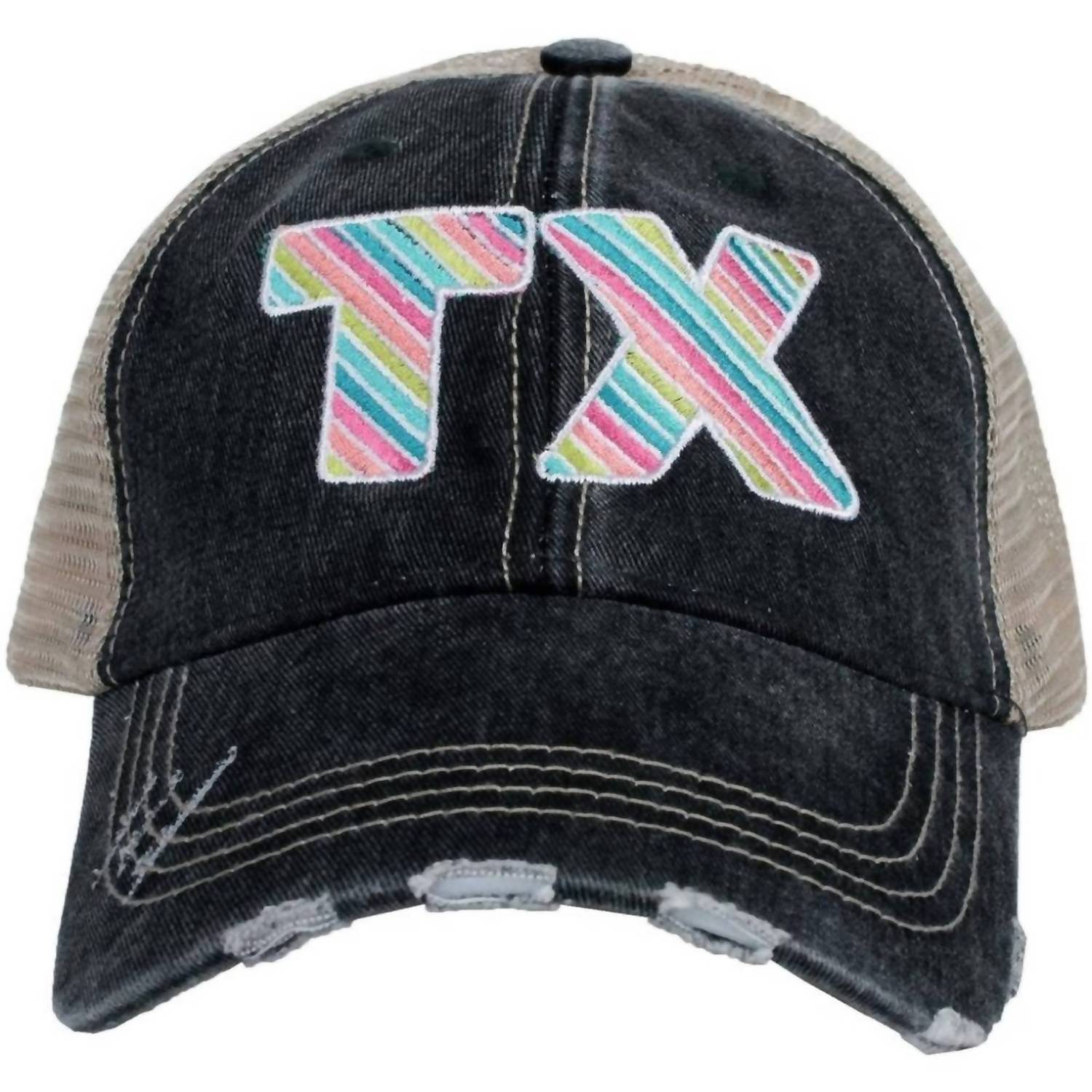Katydid - Women's Tx Embroidered Distressed Trucker Hat