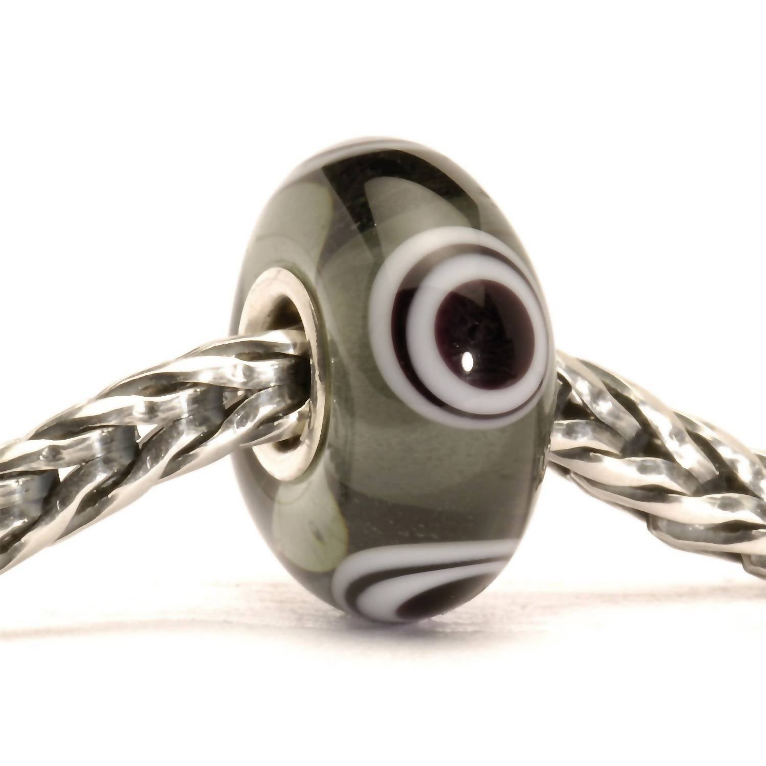 Trollbeads Women's Eye Bead Glass Bead Charm in green black - women's jewelry - detail view