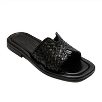 Homers - Women's Woven Leather Notched Slide Sandal