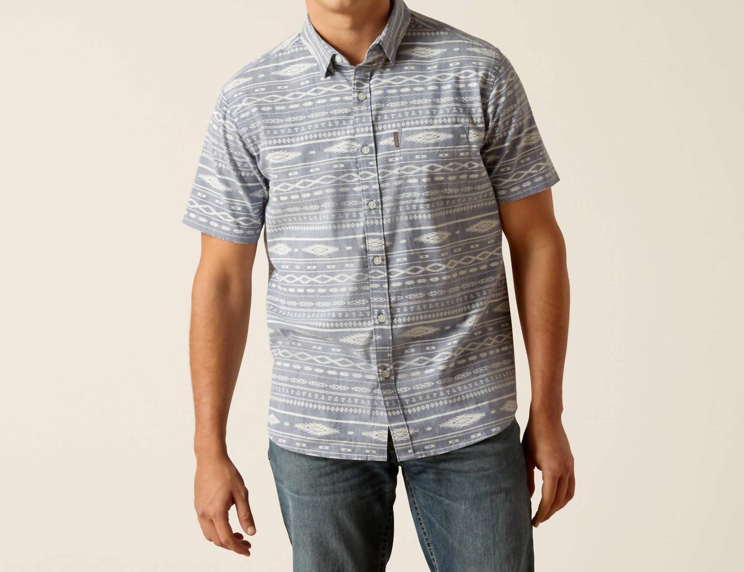 ARIAT Mack Stretch Modern Fit Shirt in chambray blue - men's shirt