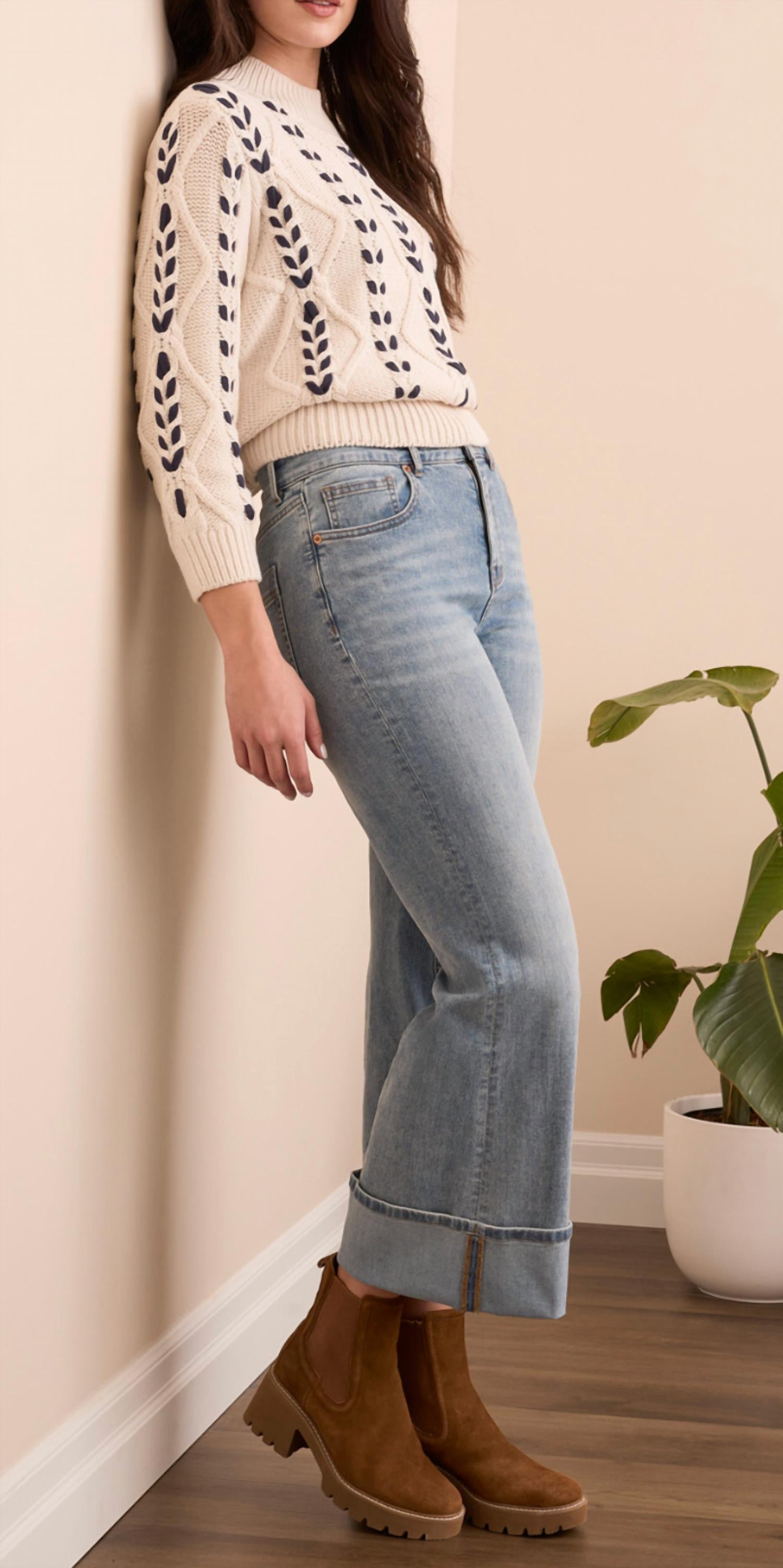 Tribal - Brooke Palazzo Jeans With Cuffs