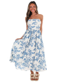 In February - Dreamy Elegance Floral Midi Dress