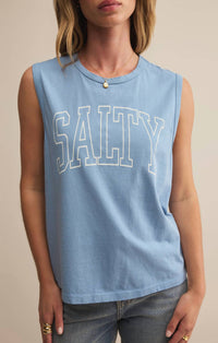 Z Supply Women's Salty Muscle Tank Top in blue - women's shirt