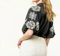 Thml - Embroidered Puff Sleeve Top
