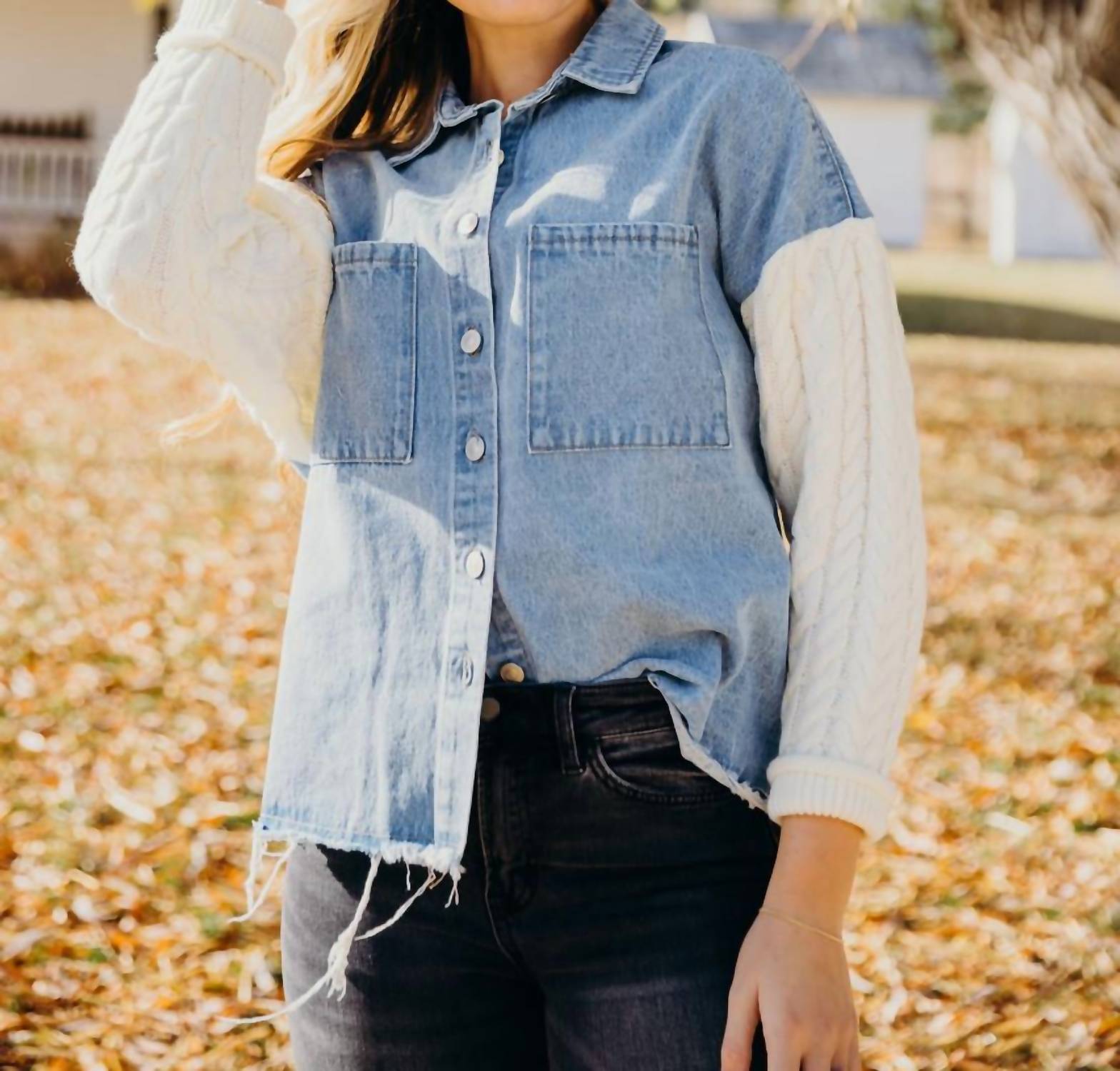 Mikarose - Mixed Media Denim Jacket