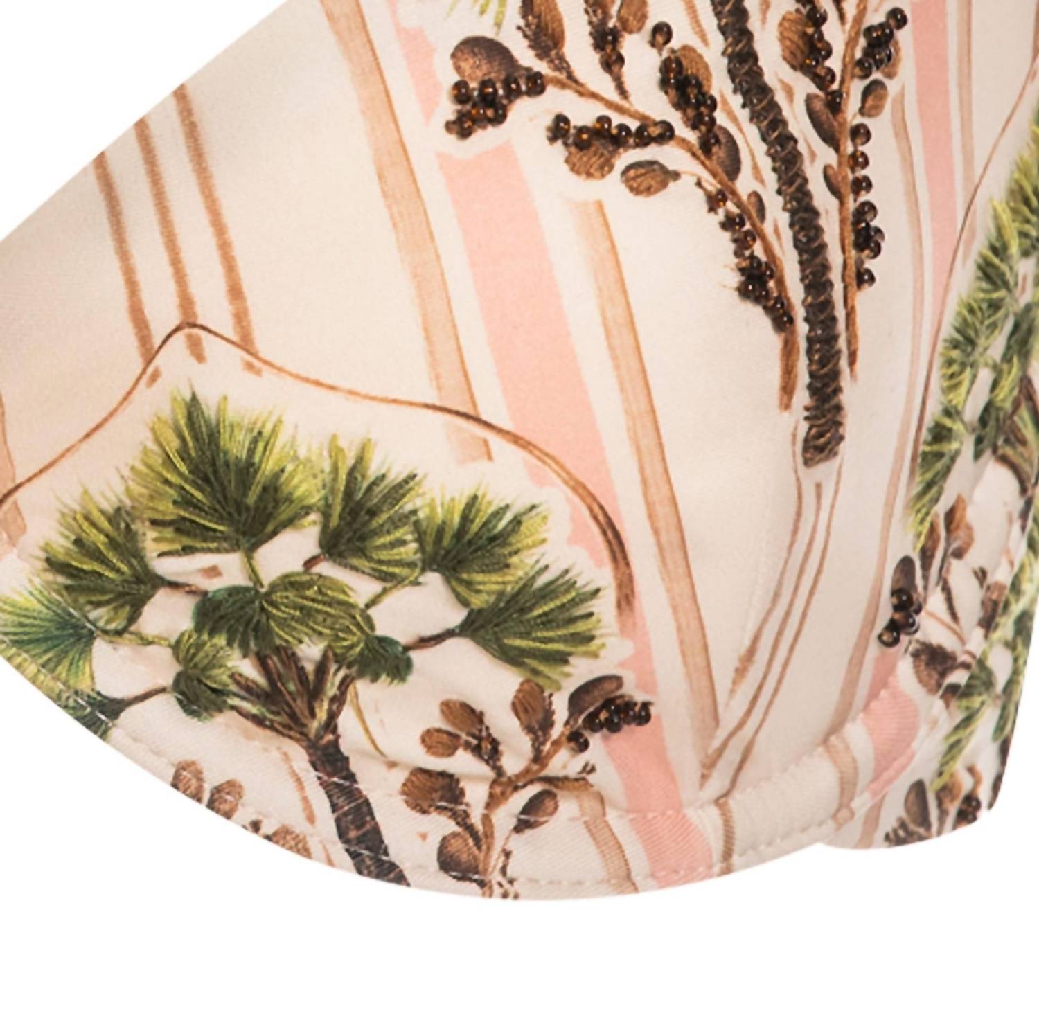 Agua By Agua Bendita - Magdalena Moriche Palm Embroidered Printed Bikini Top