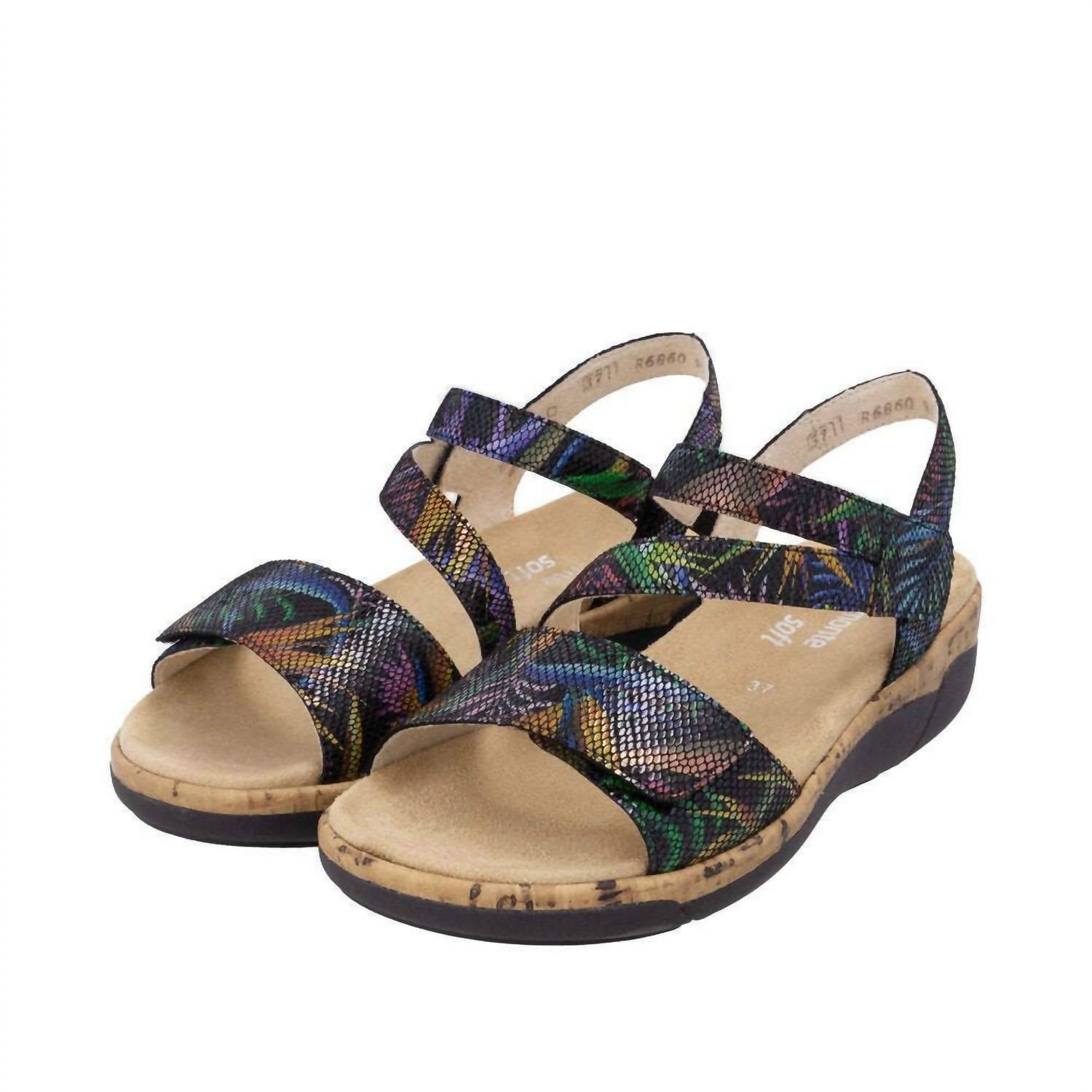 Remonte Women's Flat Sandals in black multi - women's sandal - view 6