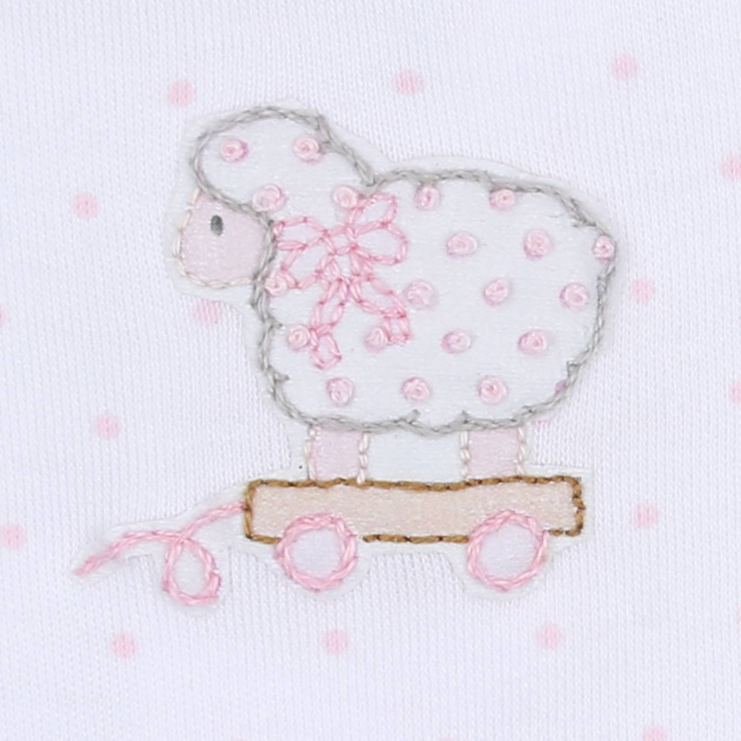 Magnolia Baby - Baby's Darling Lambs Embroidered Converter Gown