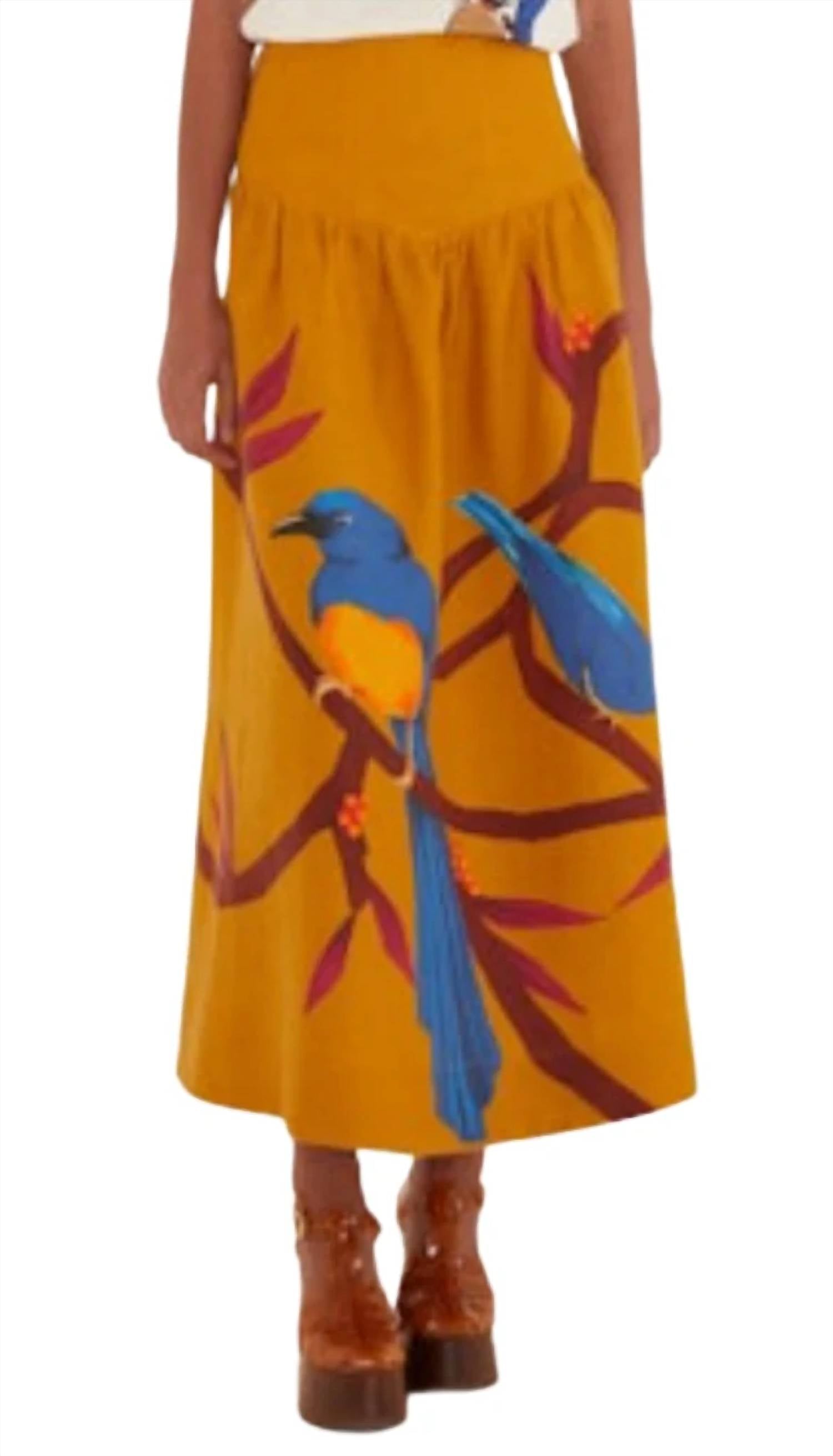 Farm Rio - Bird-print Maxi Skirt