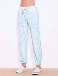 Sundry Basic Sweatpants in fiji white tie dye - women's pants - detail view