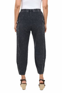 Jess & Jane - Jet Mineral-washed Ankle Pant