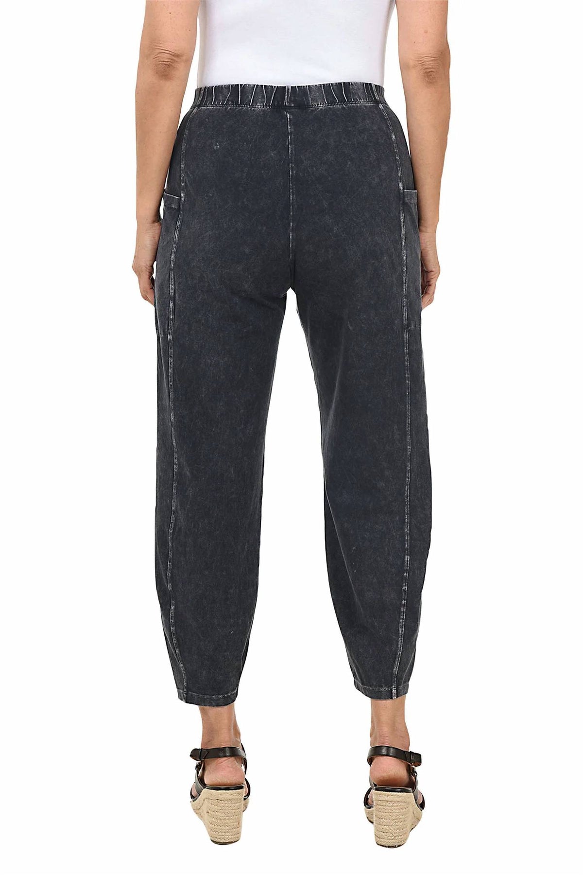 Jess & Jane - Jet Mineral-washed Ankle Pant