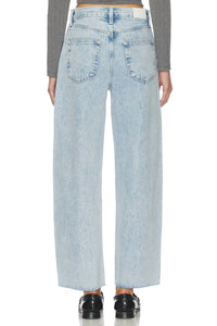 PISTOLA Tate Crop High Rise Bowed Wide Leg Jeans in modena - women's jeans - detail view