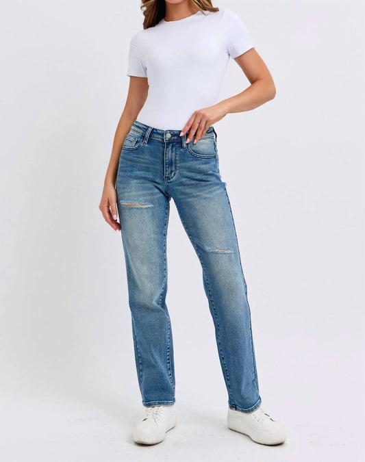 Judy Blue - Mid Rise Destroyed Dad Jeans