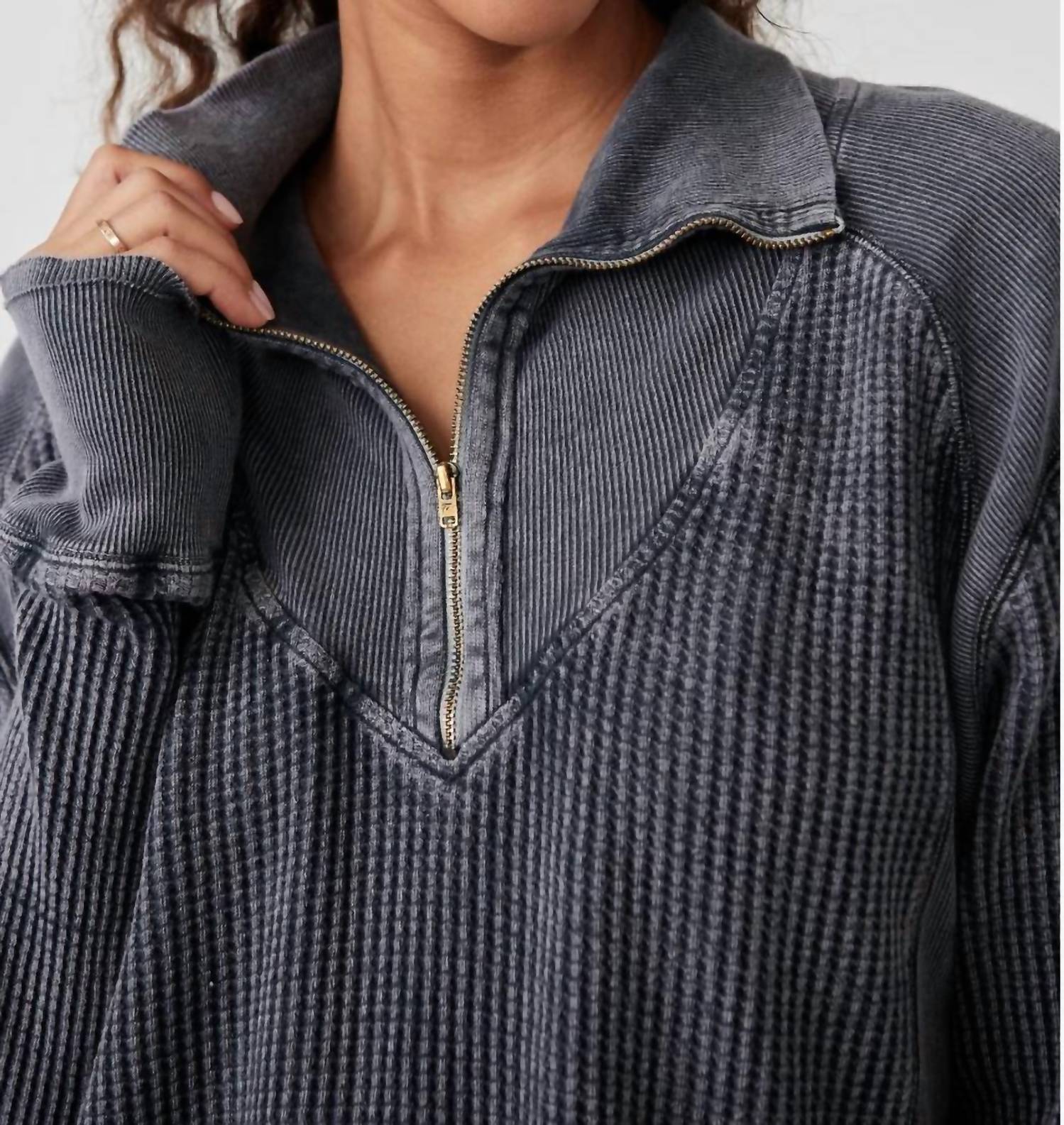 Free People - Ashton Zip Thermal Sweater
