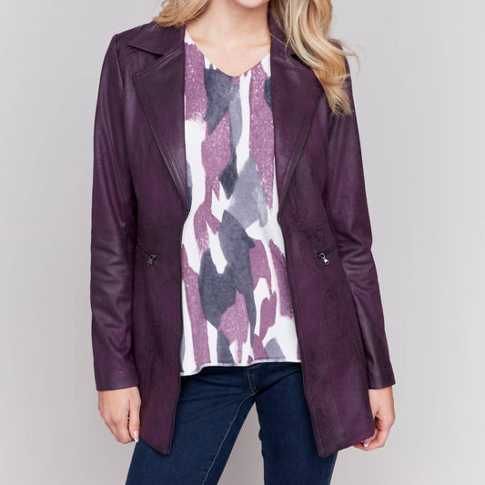 Charlie B - Long Faux Suede Moto Jacket