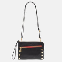 Hammitt Women's Nash Small Crossbody Bag in black brushed gold red zip - women's bag