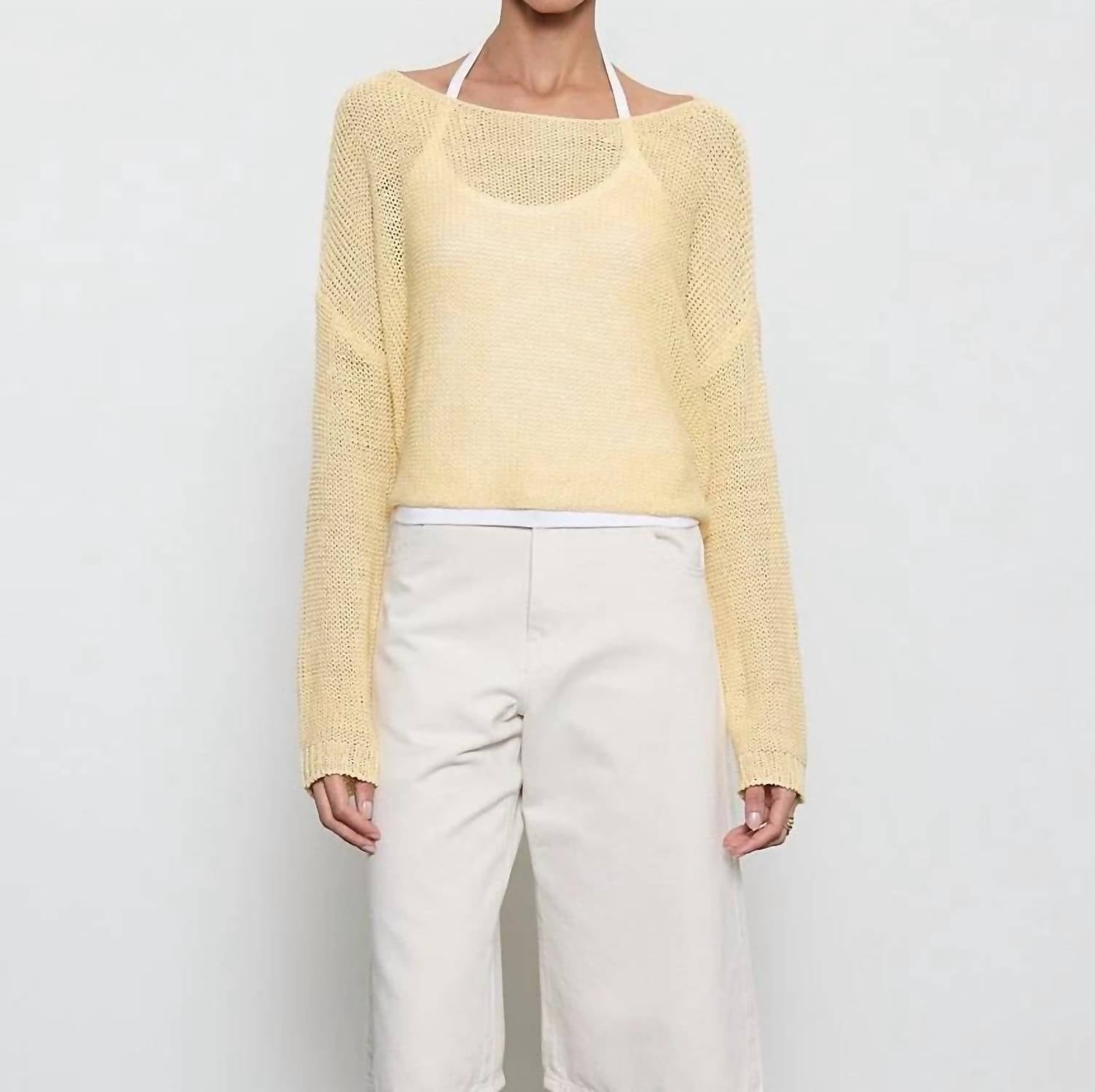 Enza Costa - Linen Open Knit Bateau Sweater