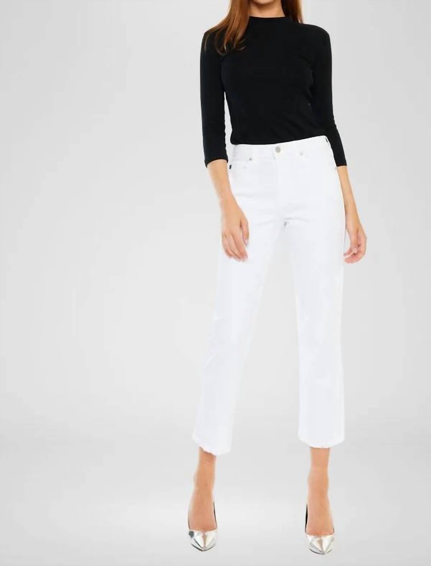 Kancan - High Rise Cropped Straight Leg Jeans